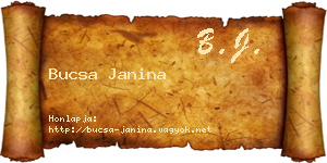 Bucsa Janina névjegykártya